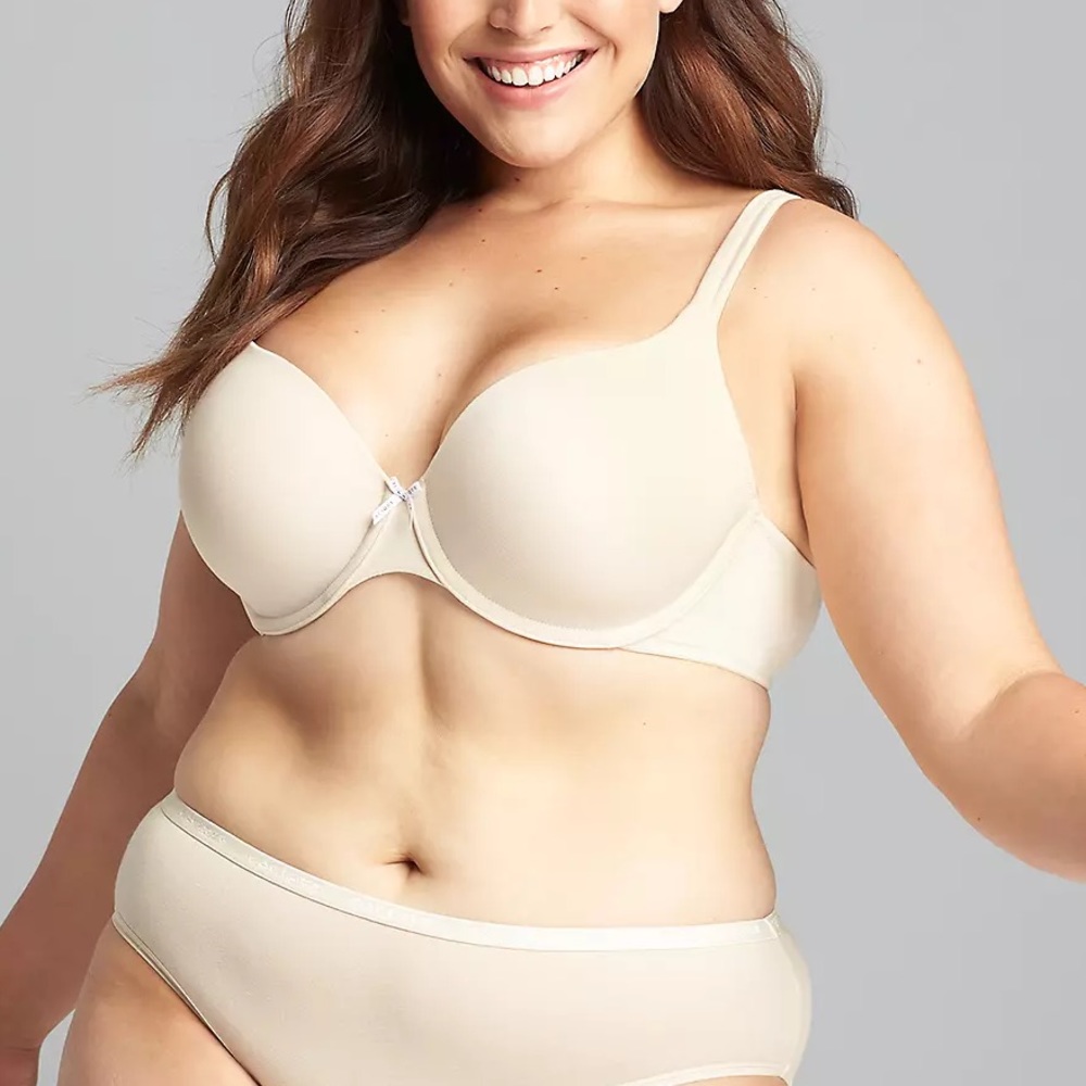 Cacique Lightly Lined T-Shirt Bra 40D Beige Cream